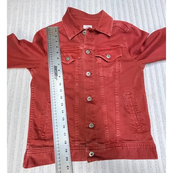 AG Adriano Goldschmied Womens Small Classic Denim MYA Jacket Orange Pockets - Picture 6 of 9